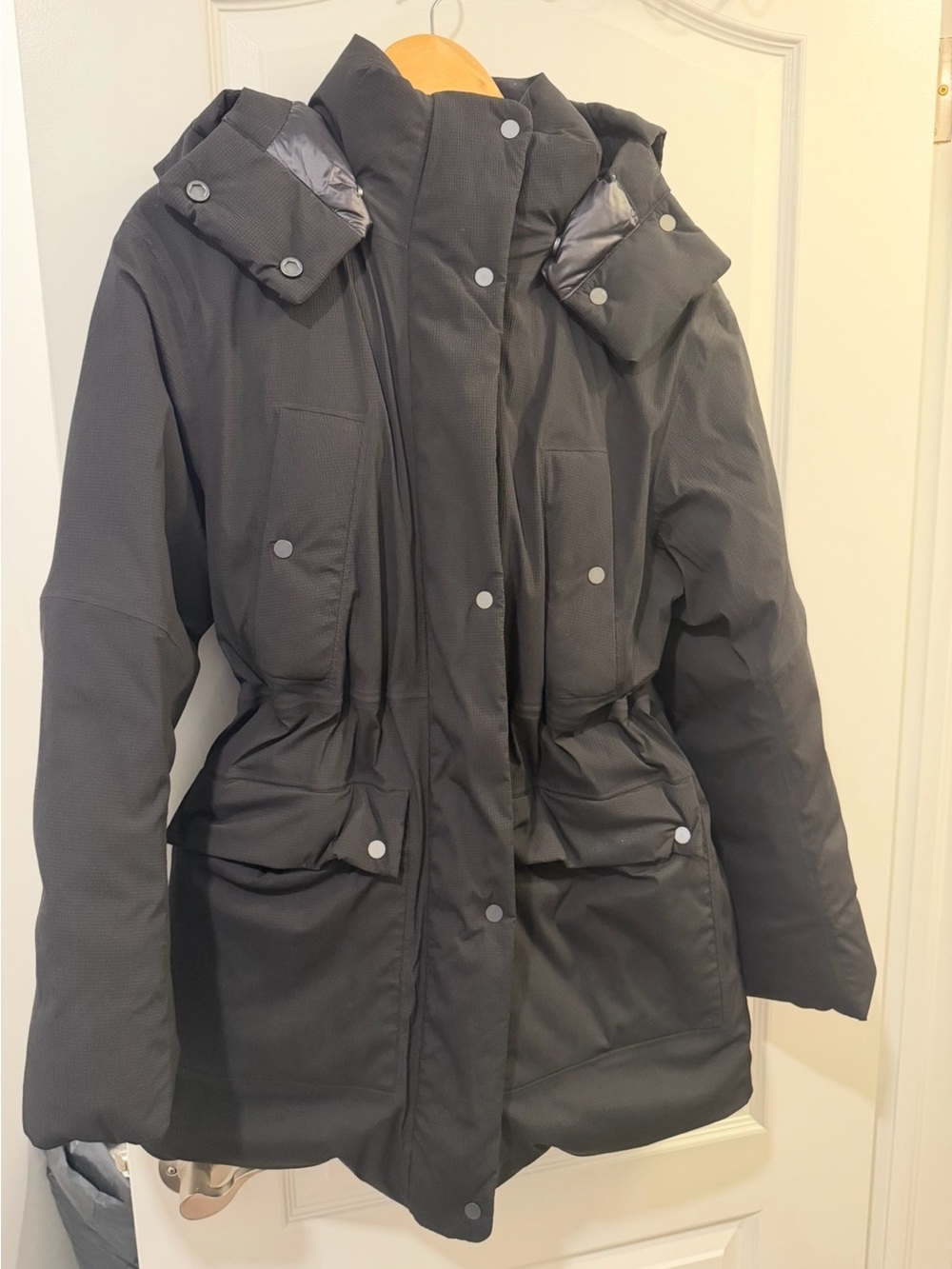 lululemon athletica Black Hooded Insulated Puffer Coat